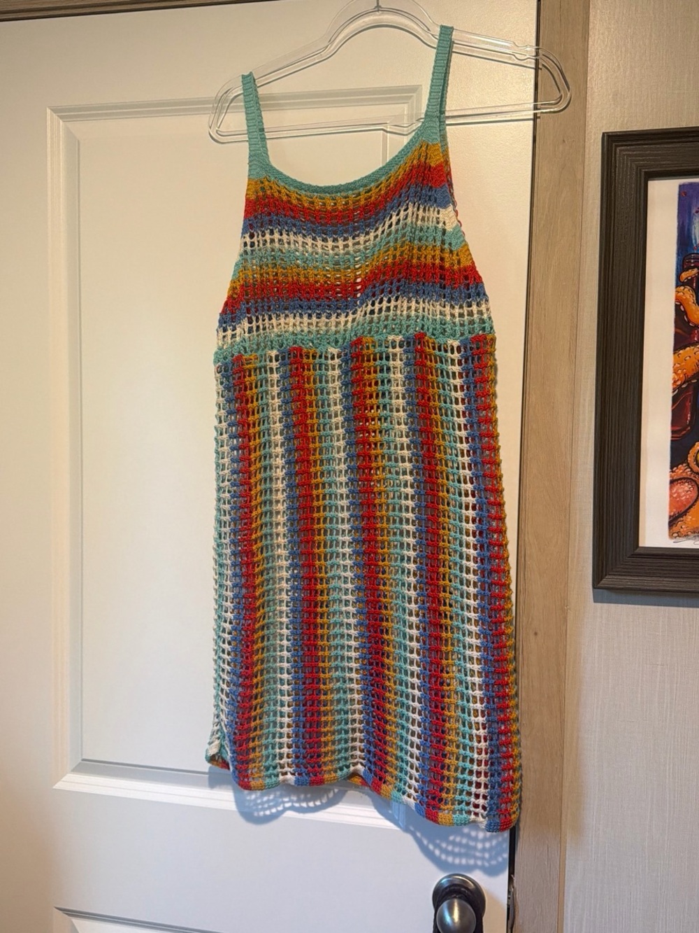 Handmade Crochet Rainbow Striped Sundress